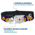 Load image into Gallery viewer, Looney Tunes Logo White Seatbelt Buckle Collar - Road Runner Expressions Royal

