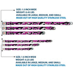 Looney Tunes Logo Full Color White Seatbelt Buckle Collar - Sylvester the Cat Poses Purple