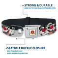 Load image into Gallery viewer, Looney Tunes Logo Full Color White Seatbelt Buckle Collar - Sylvester the Cat Expressions Gray
