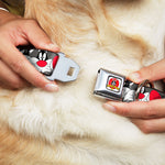 Looney Tunes Logo Full Color White Seatbelt Buckle Collar - Sylvester the Cat Expressions Gray