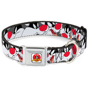 Looney Tunes Logo Full Color White Seatbelt Buckle Collar - Sylvester the Cat Expressions Gray