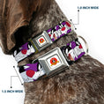 Load image into Gallery viewer, Looney Tunes Logo Full Color White Seatbelt Buckle Collar - Sylvester the Cat Expressions Purple
