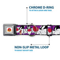Load image into Gallery viewer, Looney Tunes Logo Full Color White Seatbelt Buckle Collar - Sylvester the Cat Expressions Purple
