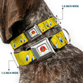 Load image into Gallery viewer, Looney Tunes Logo Full Color White Seatbelt Buckle Collar - Tweety Bird Expressions Yellow
