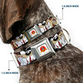 Load image into Gallery viewer, Looney Tunes Logo Full Color White Seatbelt Buckle Collar - Tasmanian Devil Expressions Brown
