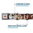 Load image into Gallery viewer, Looney Tunes Logo Full Color White Seatbelt Buckle Collar - Tasmanian Devil Expressions Brown
