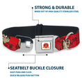 Load image into Gallery viewer, Looney Tunes Logo Full Color White Seatbelt Buckle Collar - Tasmanian Devil Expressions Red Swirl
