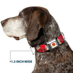 Looney Tunes Logo Full Color White Seatbelt Buckle Collar - Tasmanian Devil Expressions Red Swirl
