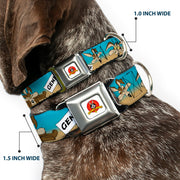 Looney Tunes Logo Full Color White Seatbelt Buckle Collar - WILE E. COYOTE Expressions/Signs Desert