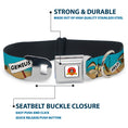 Load image into Gallery viewer, Looney Tunes Logo Full Color White Seatbelt Buckle Collar - WILE E. COYOTE Expressions/Signs Desert
