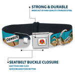 Looney Tunes Logo Full Color White Seatbelt Buckle Collar - WILE E. COYOTE Expressions/Signs Desert