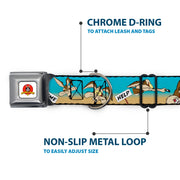 Looney Tunes Logo Full Color White Seatbelt Buckle Collar - WILE E. COYOTE Expressions/Signs Desert
