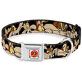Load image into Gallery viewer, Looney Tunes Logo Full Color White Seatbelt Buckle Collar - Wile E. Coyote Expressions Black
