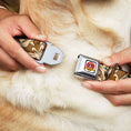 Load image into Gallery viewer, Looney Tunes Logo Full Color White Seatbelt Buckle Collar - Wile E. Coyote Expressions Stacked
