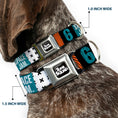 Load image into Gallery viewer, Space Jam 2 TUNE SQUAD Logo Full Color Black/White Seatbelt Buckle Collar - SPACE JAM Number 6 Blocks Black/Turquoise/White/Red
