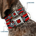 Load image into Gallery viewer, HYDRA Logo Full Color Black/Red Seatbelt Buckle Collar - HYDRA Logo/Stripe Red/Black/White
