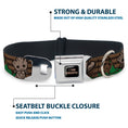 Load image into Gallery viewer, MARVEL UNIVERSE I AM GROOT!! Full Color Black Brown Seatbelt Buckle Collar - Kawaii Groot 2-Poses/Guardians Badge Browns/Green
