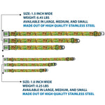 Baby Groot Running Pose I AM GROOT Full Color Greens/Yellows Seatbelt Buckle Collar - Baby Groot Pose/Face I AM GROOT Browns/Greens/Yellows