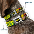 Load image into Gallery viewer, Iron Fist Dragon Logo Full Color Black/Yellow Seatbelt Buckle Collar - Retro IRON FIST Action Pose/Comic Scene Blocks Black/Green/Yellow
