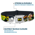 Load image into Gallery viewer, Iron Fist Dragon Logo Full Color Black/Yellow Seatbelt Buckle Collar - Retro IRON FIST Action Pose/Comic Scene Blocks Black/Green/Yellow
