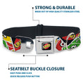 Load image into Gallery viewer, UNO Game Logo Full Color Black/Red/Yellow Seatbelt Buckle Collar - UNO Cards Stacked Collage Multi Color

