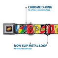 Load image into Gallery viewer, UNO Game Logo Full Color Black/Red/Yellow Seatbelt Buckle Collar - UNO Cards Lineup Stack Multi Color
