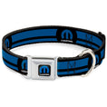 Load image into Gallery viewer, MOPAR Logo Full Color Black Blue White Seatbelt Buckle Collar - MOPAR Logo/Stripe Black/Blue

