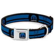 MOPAR Logo Full Color Black Blue White Seatbelt Buckle Collar - MOPAR Logo/Stripe Black/Blue