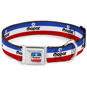 MOPAR Chrysler Logo Full Color White/Blue/Red/Black Seatbelt Buckle Collar - MOPAR Logo/Stripe Blue/White/Red