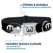 MOPAR Logo Full Color Black White Seatbelt Buckle Collar - MOPAR Logo Repeat Black/White