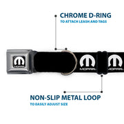 MOPAR Logo Full Color Black White Seatbelt Buckle Collar - MOPAR Logo Repeat Black/White