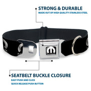 MOPAR Logo Full Color Black/White Seatbelt Buckle Collar - MOPAR Logo Repeat Black/Silver Gradient