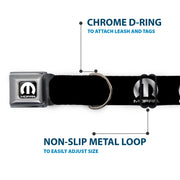 MOPAR Logo Full Color Black/White Seatbelt Buckle Collar - MOPAR Logo Repeat Black/Silver Gradient