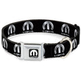 Load image into Gallery viewer, MOPAR Logo Full Color Black/White Seatbelt Buckle Collar - MOPAR Logo Repeat Black/Silver Gradient
