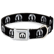 MOPAR Logo Full Color Black/White Seatbelt Buckle Collar - MOPAR Logo Repeat Black/Silver Gradient