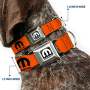 MOPAR Logo Full Color Black/White Seatbelt Buckle Collar - MOPAR Logo Repeat Orange/Black