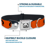 MOPAR Logo Full Color Black/White Seatbelt Buckle Collar - MOPAR Logo Repeat Orange/Black
