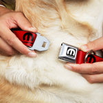 MOPAR Logo Full Color Black/White Seatbelt Buckle Collar - MOPAR Logo Repeat Red/Black
