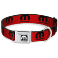 Load image into Gallery viewer, MOPAR Logo Full Color Black/White Seatbelt Buckle Collar - MOPAR Logo Repeat Red/Black
