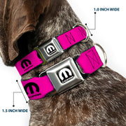 MOPAR Logo Full Color Black/White Seatbelt Buckle Collar - MOPAR Logo Repeat Hot Pink/Black
