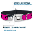 Load image into Gallery viewer, MOPAR Logo Full Color Black/White Seatbelt Buckle Collar - MOPAR Logo Repeat Hot Pink/Black
