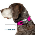 Load image into Gallery viewer, MOPAR Logo Full Color Black/White Seatbelt Buckle Collar - MOPAR Logo Repeat Hot Pink/Black
