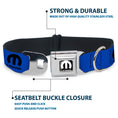 Load image into Gallery viewer, MOPAR Logo Full Color Black/White Seatbelt Buckle Collar - MOPAR Logo Repeat Blue/Black

