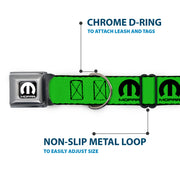 MOPAR Logo Full Color Black/White Seatbelt Buckle Collar - MOPAR Logo Repeat Green/Black
