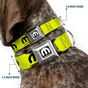 MOPAR Logo Full Color Black/White Seatbelt Buckle Collar - MOPAR Logo Repeat Yelow/Black