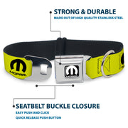 MOPAR Logo Full Color Black/White Seatbelt Buckle Collar - MOPAR Logo Repeat Yelow/Black