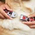 Load image into Gallery viewer, HOT WHEELS Classic Flame Logo Full Color Red/White/Black Seatbelt Buckle Collar - HOT WHEELS Logo and Tire Burn Out Checker Black/White
