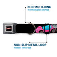 Load image into Gallery viewer, HOT WHEELS Classic Flame Logo Full Color Black/Red/White Seatbelt Buckle Collar - HOT WHEELS Logo and Four Cars Close-Up Black
