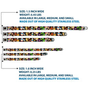 NICKELODEON Logo Full Color Black/Orange Seatbelt Buckle Collar - Nick 90's 13-Character Poses Black