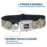 Nick 90'S Icon Black/Blue/Pink Seatbelt Buckle Collar - Nick 90's Rewind 8-Character Mash Up Collage White
